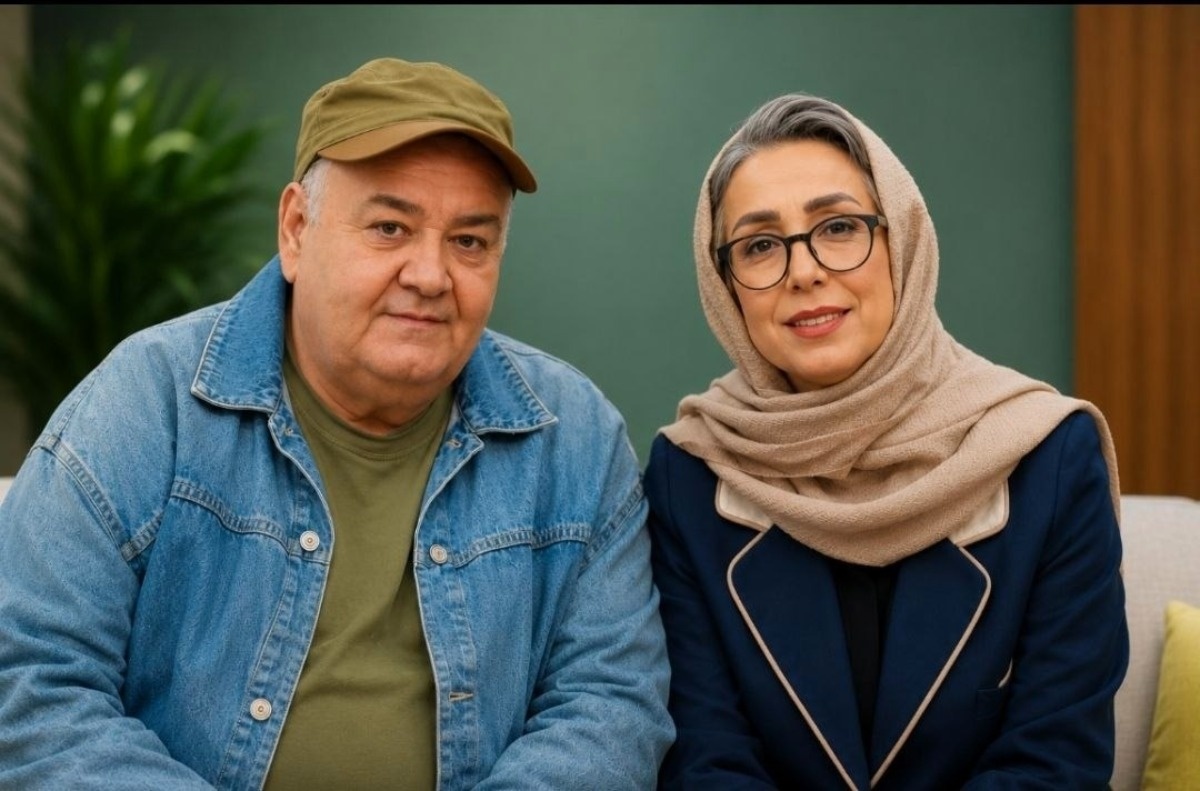 اکبر عبدی و همسرش