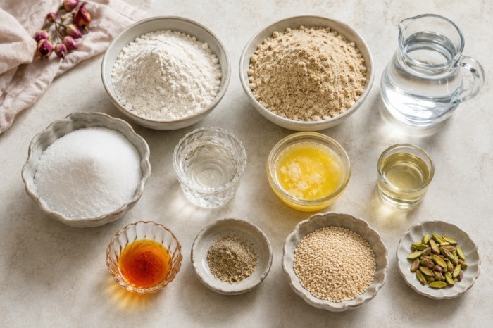 مواد لازم برای تهیه حلوا کنجدی ساده