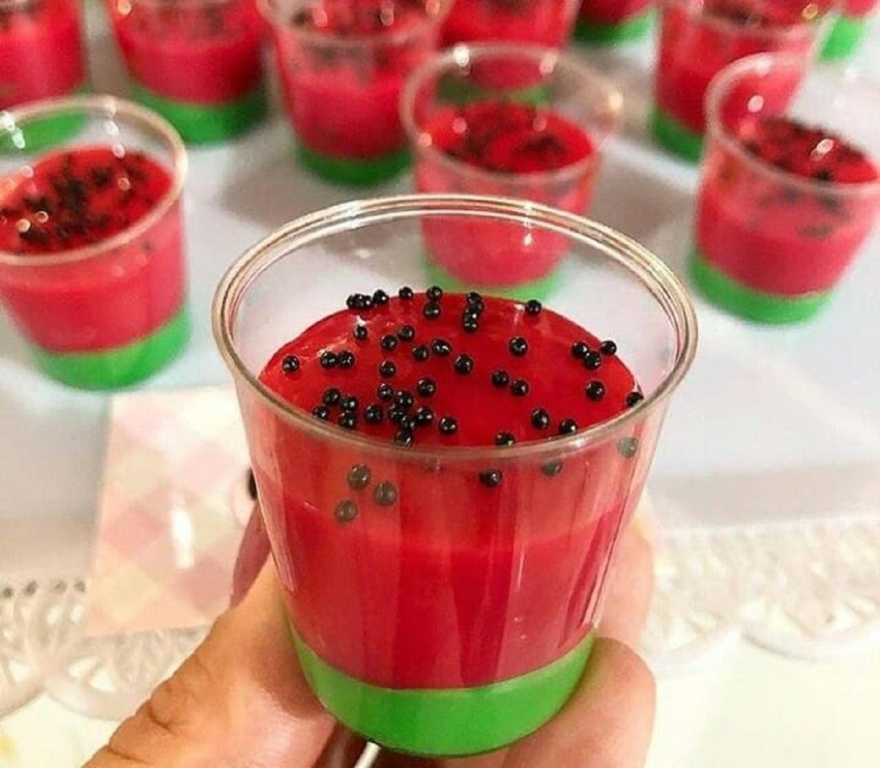 مدل ژله یلدایی لیوانی دو رنگ
