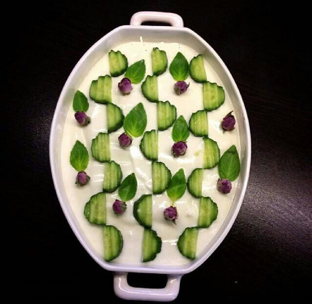 مدل تزیین ماست و خیار ساده و مجلسی