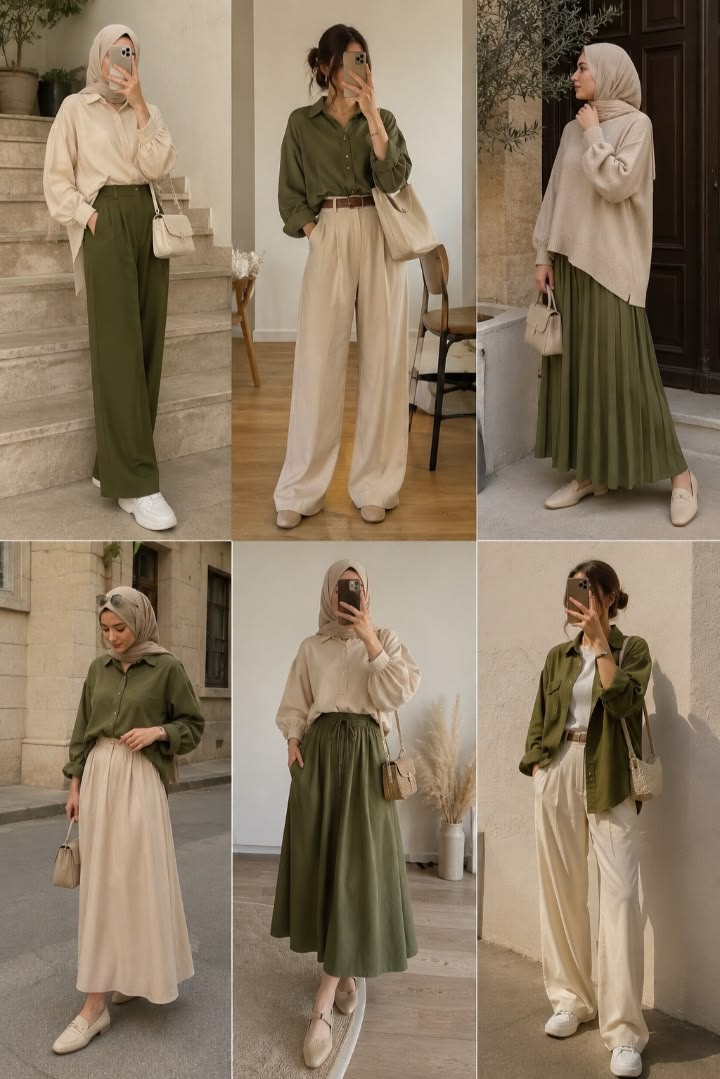 لباس سبز زیتونی زنانه