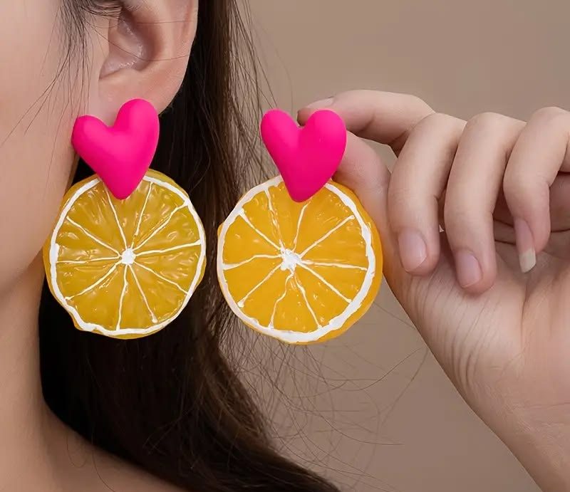 گوشواره میوه ای شیک برای استایل دخترانه