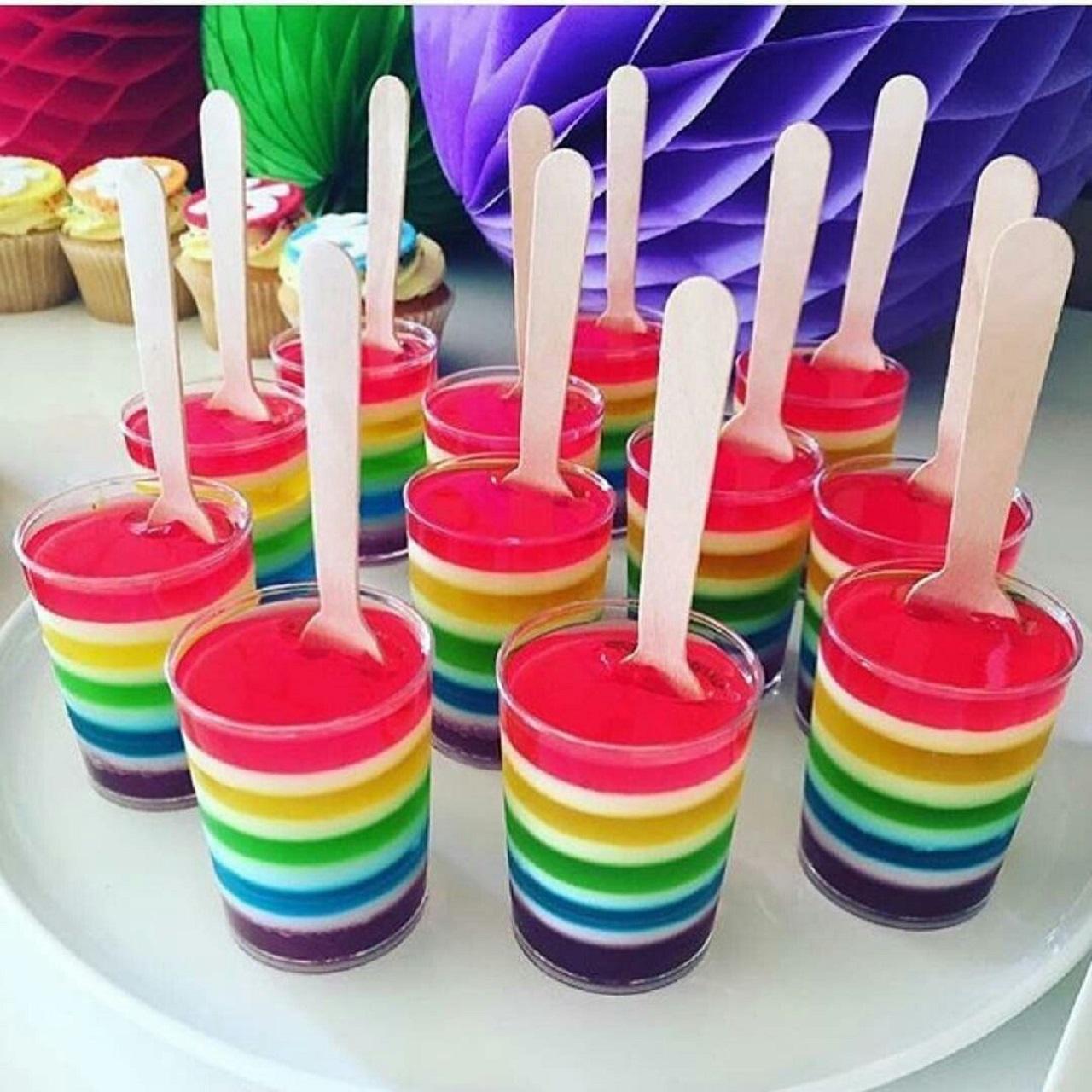 مدل ژله رنگین کمانی لیوانی مجلسی