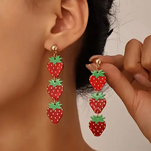 گوشواره میوه ای با طرح مرکبات و رنگ روشن