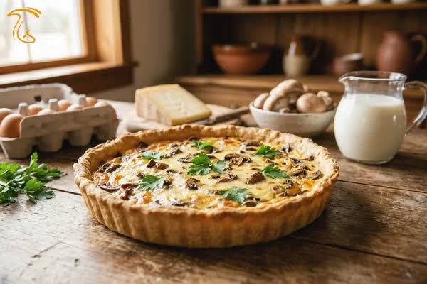 طرز تهیه کیش قارچ و پنیر