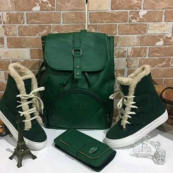 ست کیف و کفش سبز زنانه
