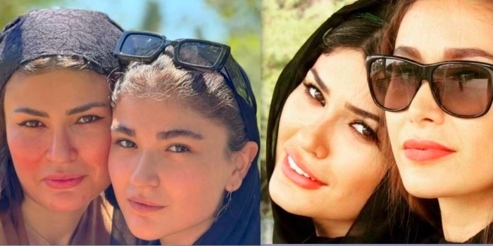 شیوا طاهری در کنار خواهرش خانواده شیوا طاهری و خواهرش