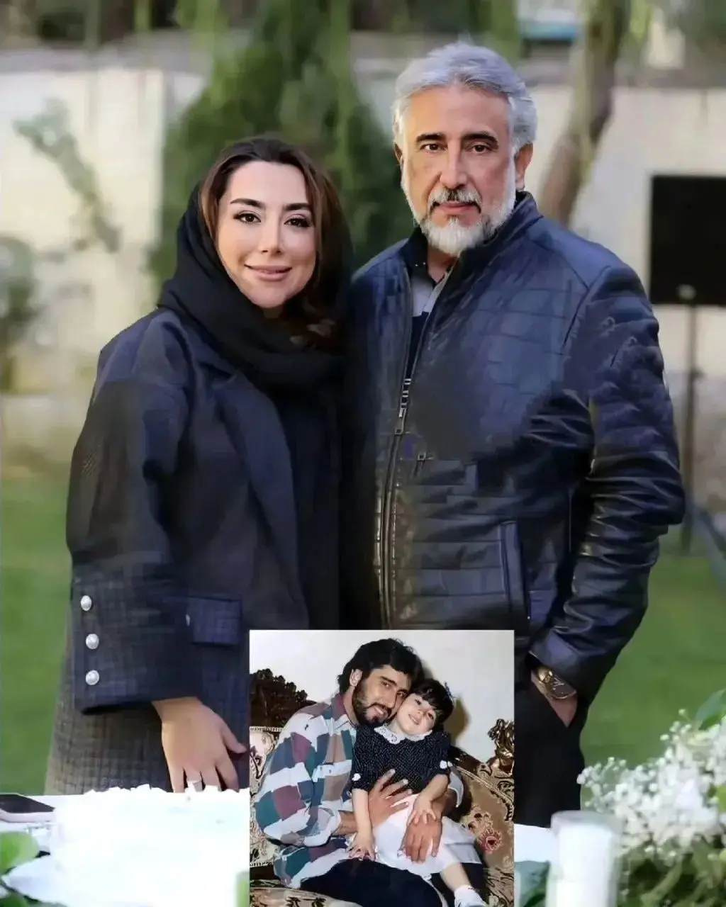 فرزندان محمود دینی؛ محمود دینی در کنار دخترش