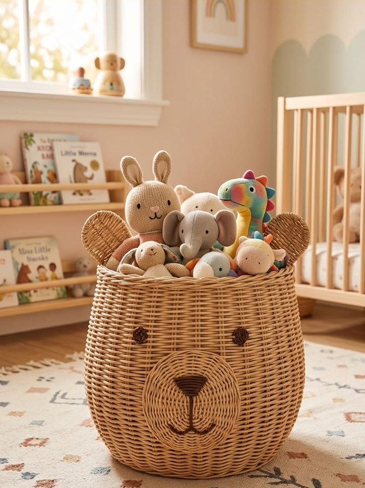 باکس حصیری دردار برای نظم دادن اتاق کودک