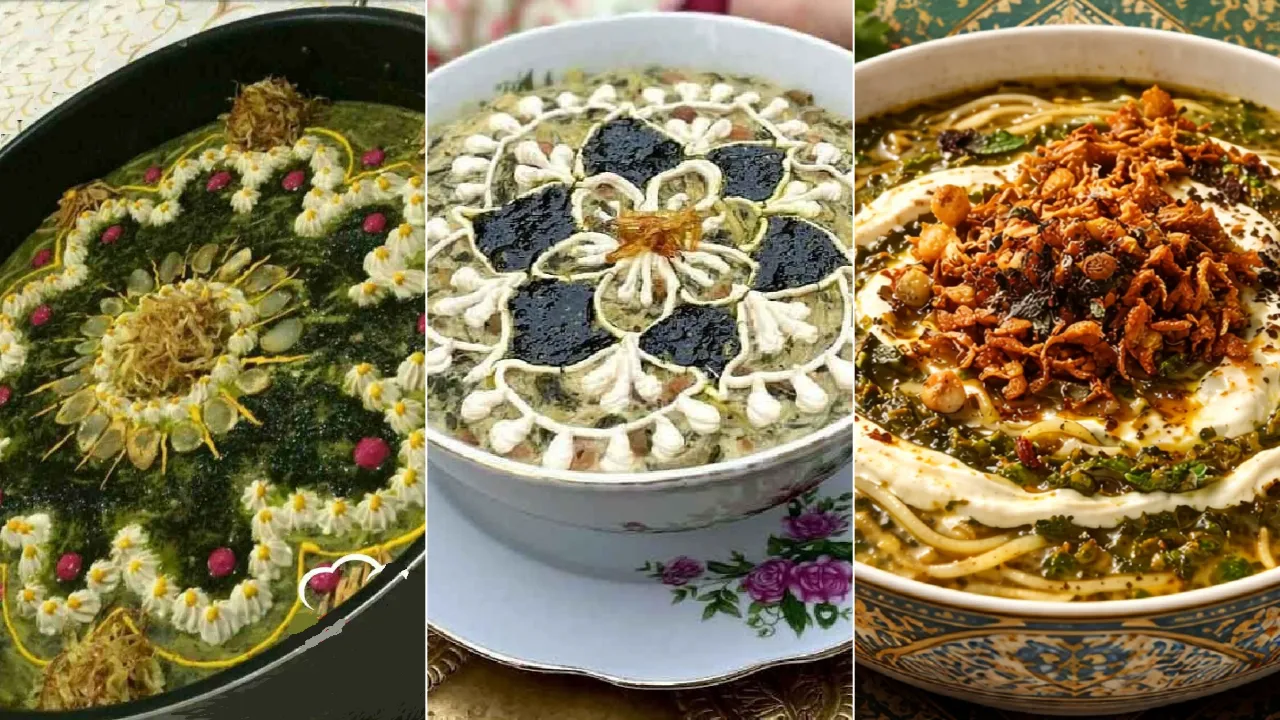 مدل تزیین آش رشته مجلسی با کشک و نعناع