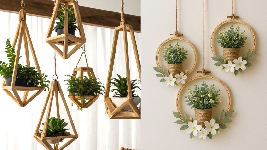 گلدان آویزی مدرن برای نشیمن و پذیرایی