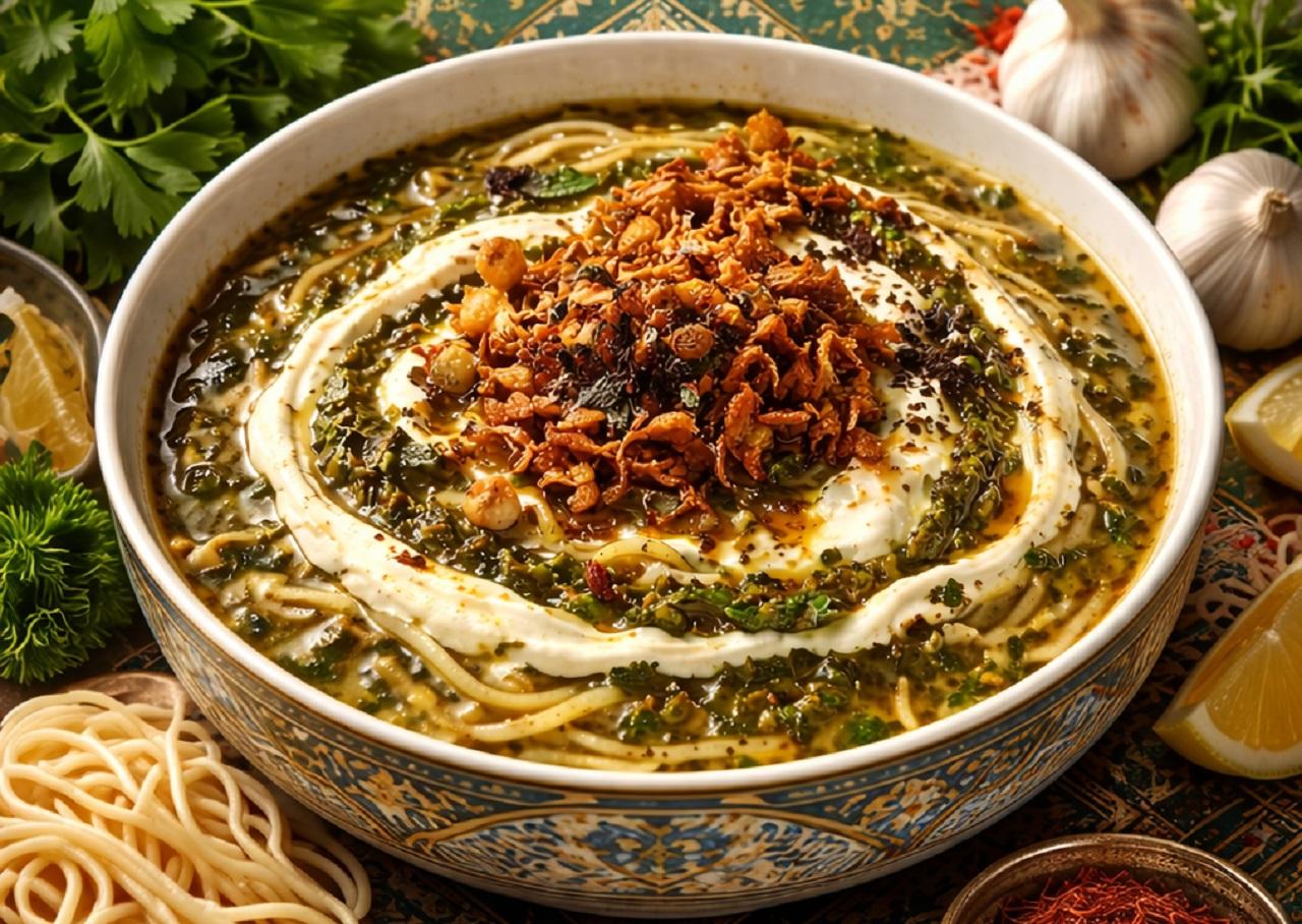 مدل تزیین آش رشته مجلسی و ساده
