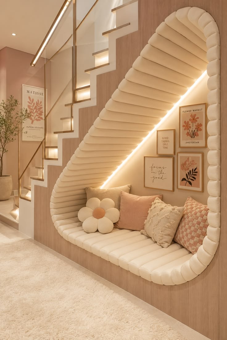 مبل راحتی در فضای زیر پله
