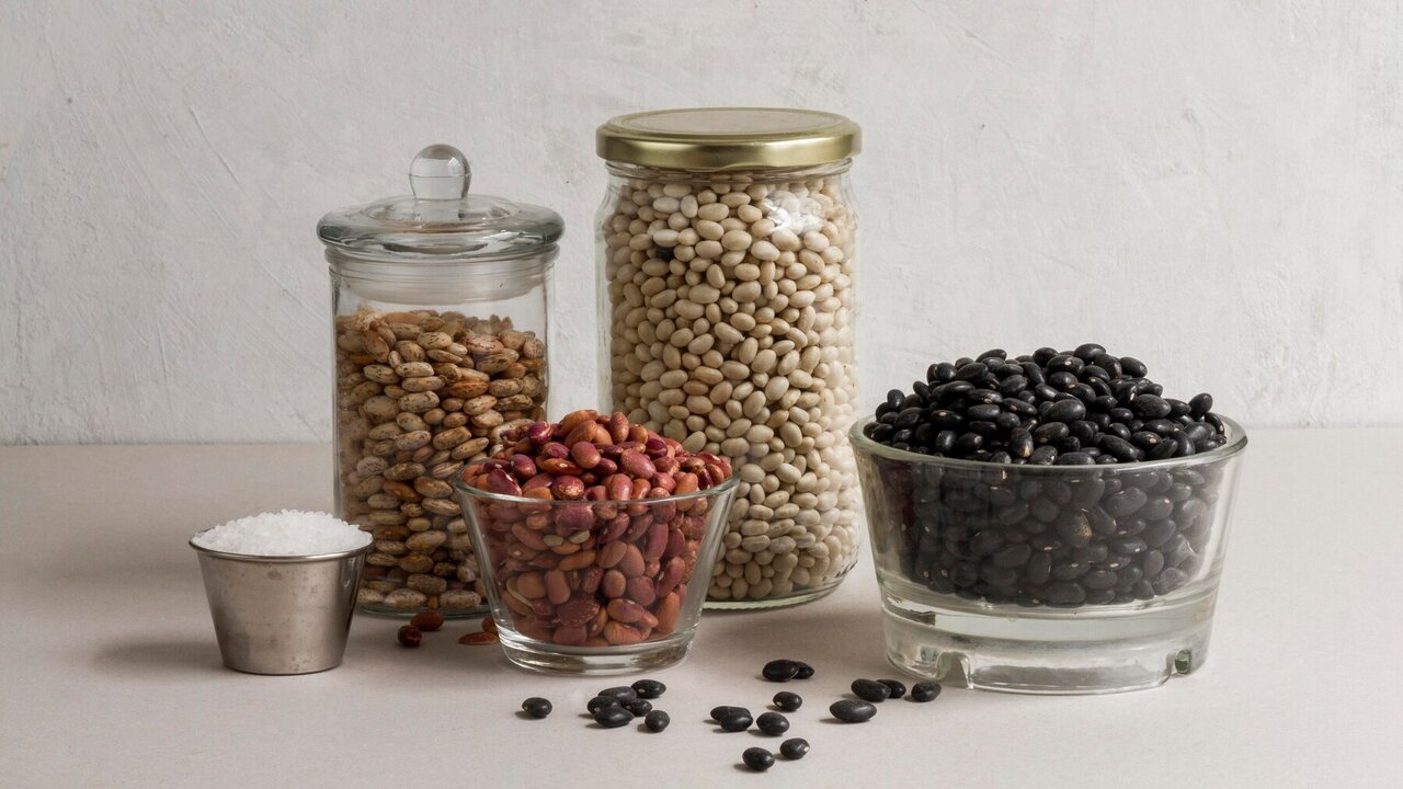 لوبیا چیتی لوبیا سفید و لوبیا قرمز برای آماده سازی و پخت