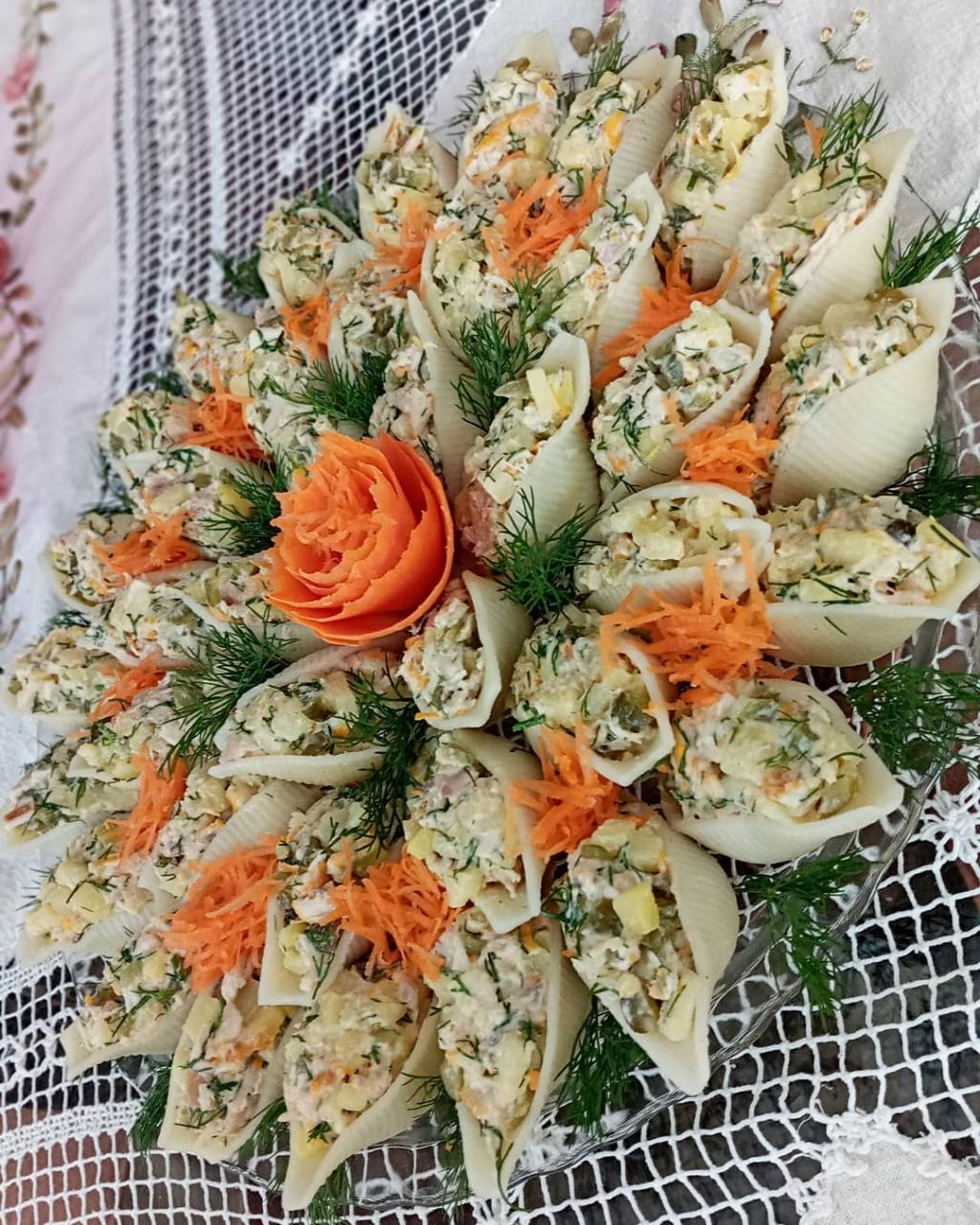 تزیین سالاد ماکارونی یک نفره