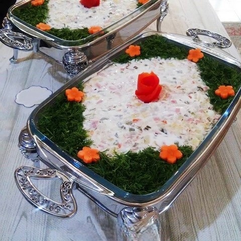ایده ساده برای تزیین سالاد الویه
