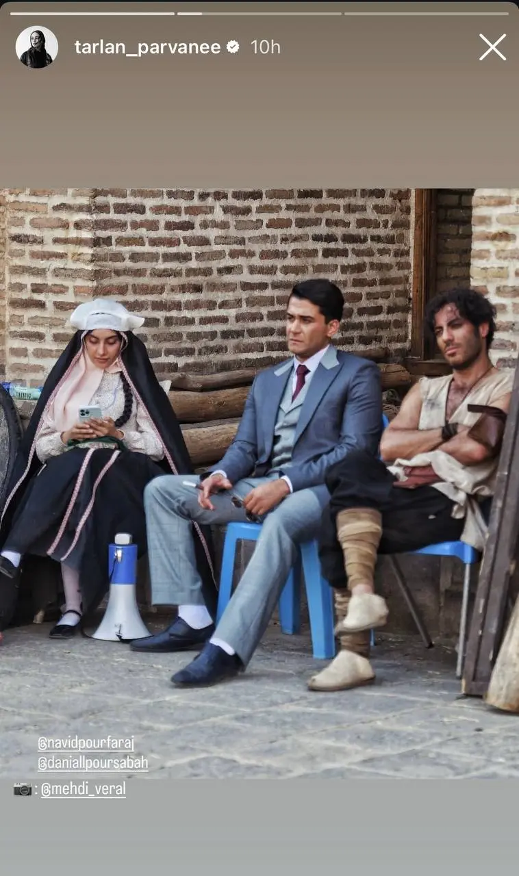 عکس جدید ترلان پروانه در پشت صحنه بامداد خمار