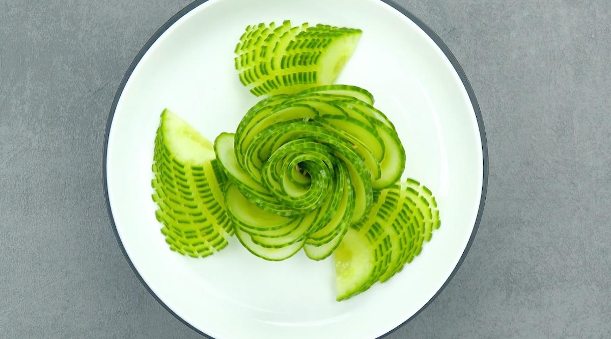 مدل برگ خیار برای تزیین گل رز
