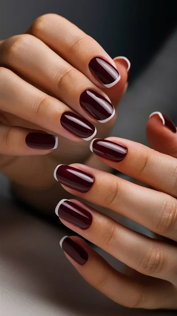 مدل ناخن شرابی و رنگ‌های خنثی