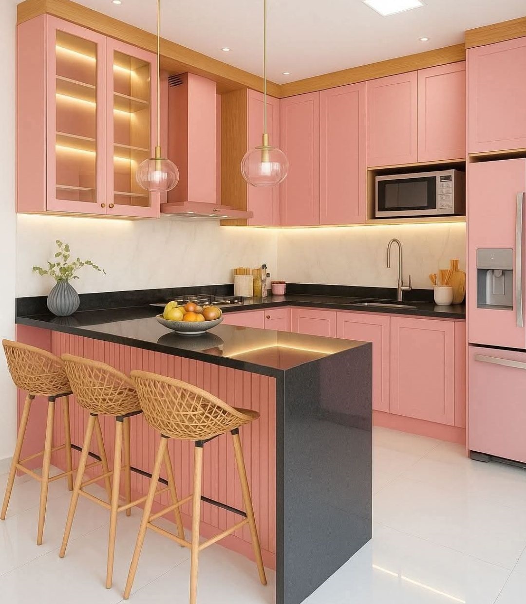کابینت دو رنگ مدرن آشپزخانه