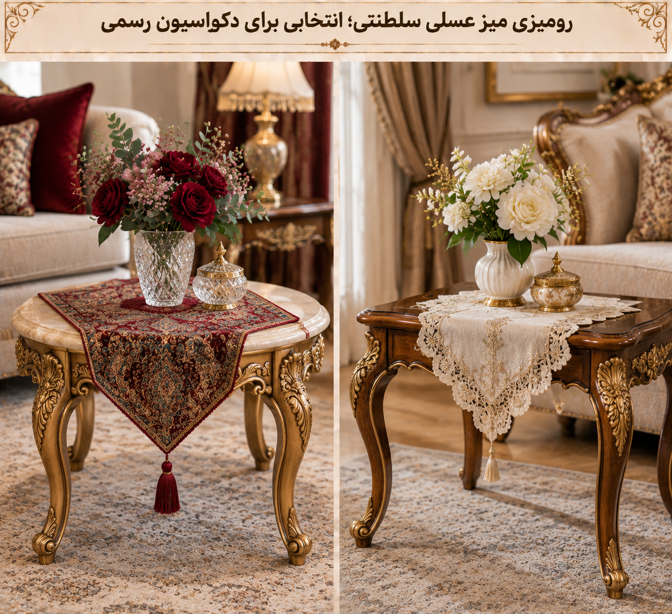 رومیزی شیک برای میز عسلی سلطنتی