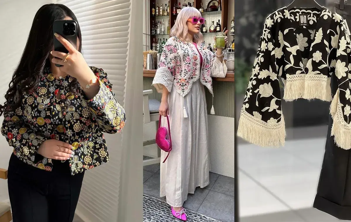 مدل کراپ کت سوزن دوزی زنانه