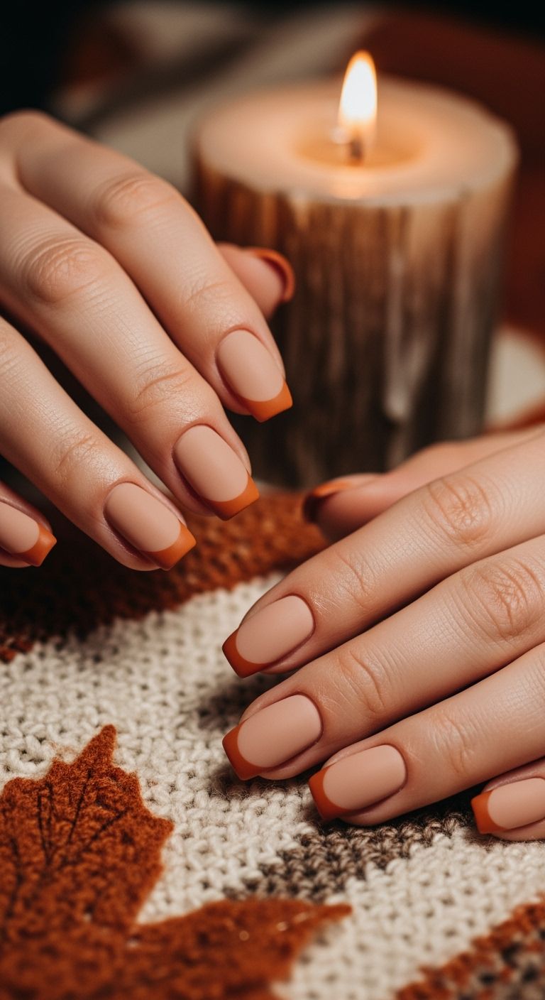 ترکیب رنگ‌های گرم پاییزی برای ناخن