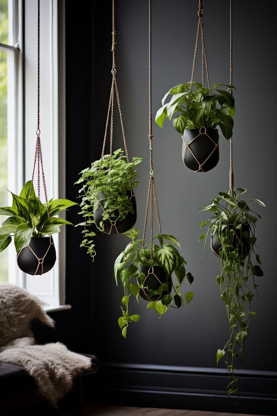 گلدان آویزی برای فضای سبز خانه