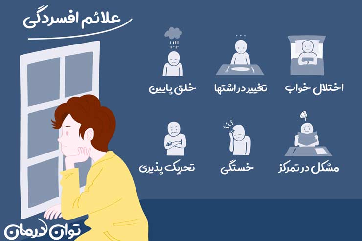 اینفوگرافیک علائم افسردگی و تغییرات خلق و خواب