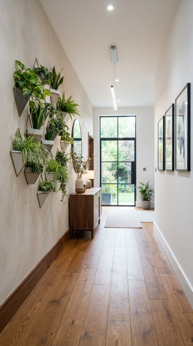 چیدمان گل طبیعی در فضای ورودی خانه