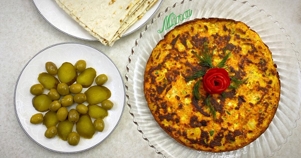 کوکو مرغ طلایی و آماده سرو