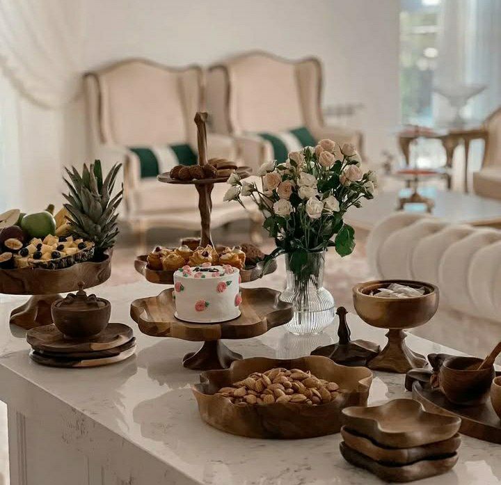 مدل شیک ظرف چوبی برای میز پذیرایی