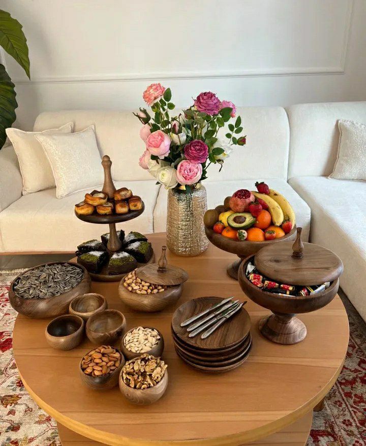 اردوخوری چوبی فانتزی برای میز پذیرایی