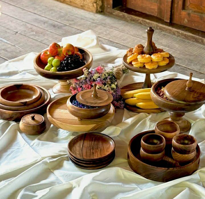 کاسه چوبی پذیرایی با طراحی مدرن