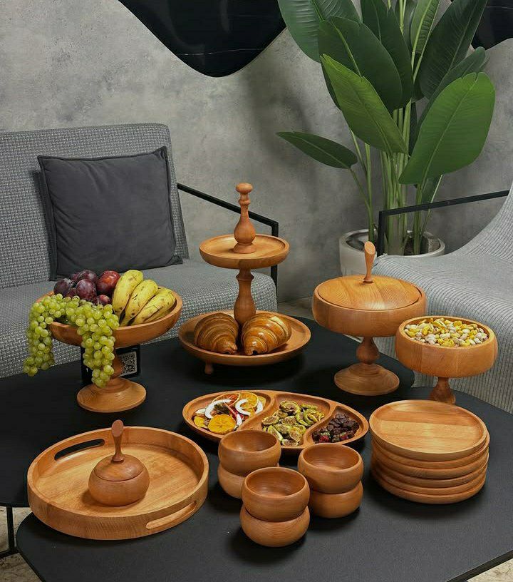 ظروف چوبی شیک و مدرن برای پذیرایی