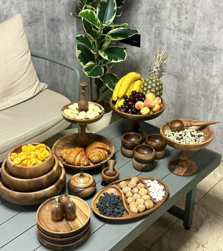 مدل متفاوت ظرف چوبی برای میز پذیرایی