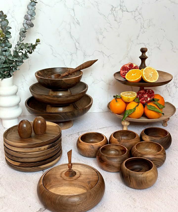 ظرف چوبی پذیرایی با طراحی خاص