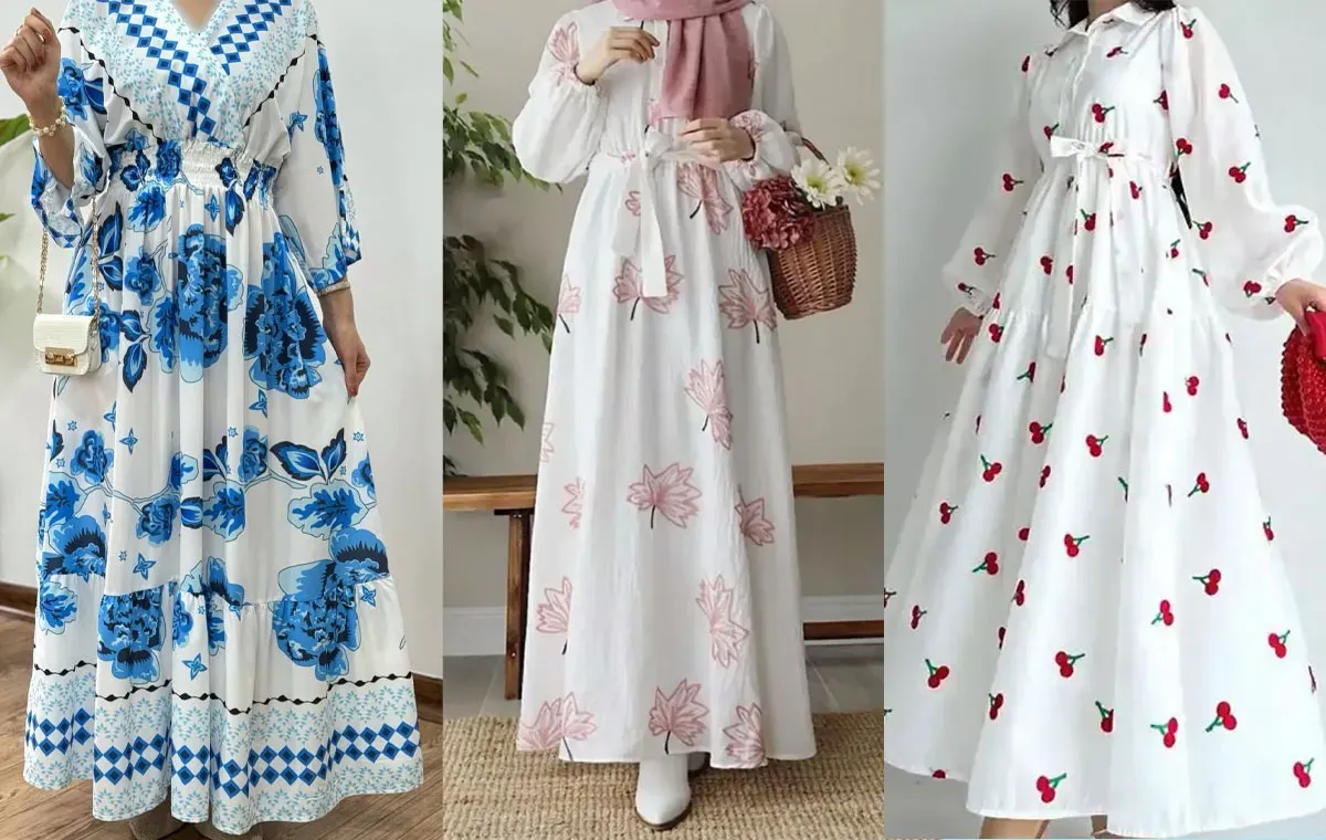 مدل پیراهن سفید نخی تابستانی