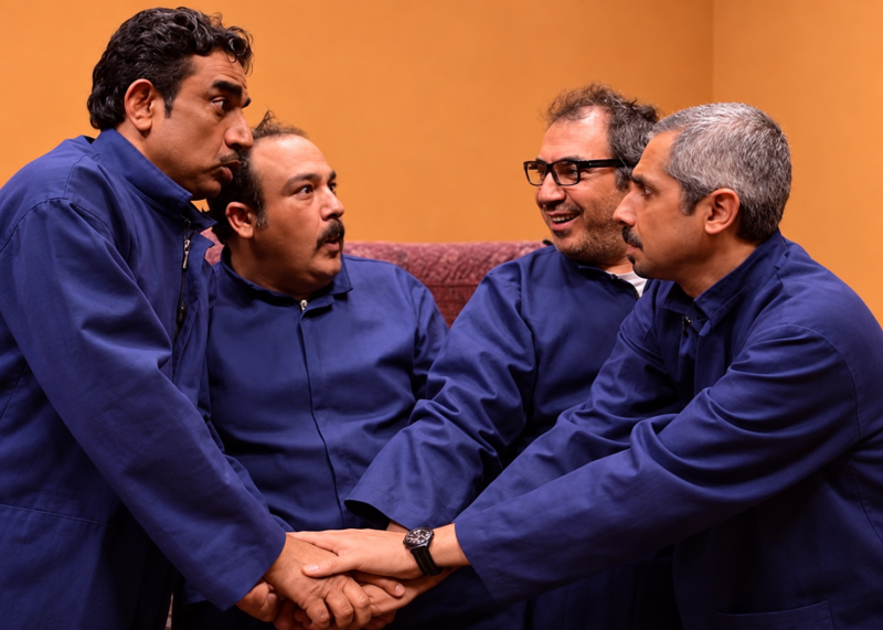 سیامک انصاری و بازیگران در حاشیه فصل دوم