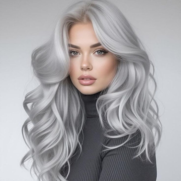 فرمول رنگ موی بلوند خاکستری روشن با دکلره